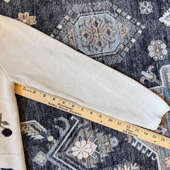 Vintage Alfred Dunner Womens Cream Embroidered Button Cardigan Size Petite Small - Picture 16 of 16